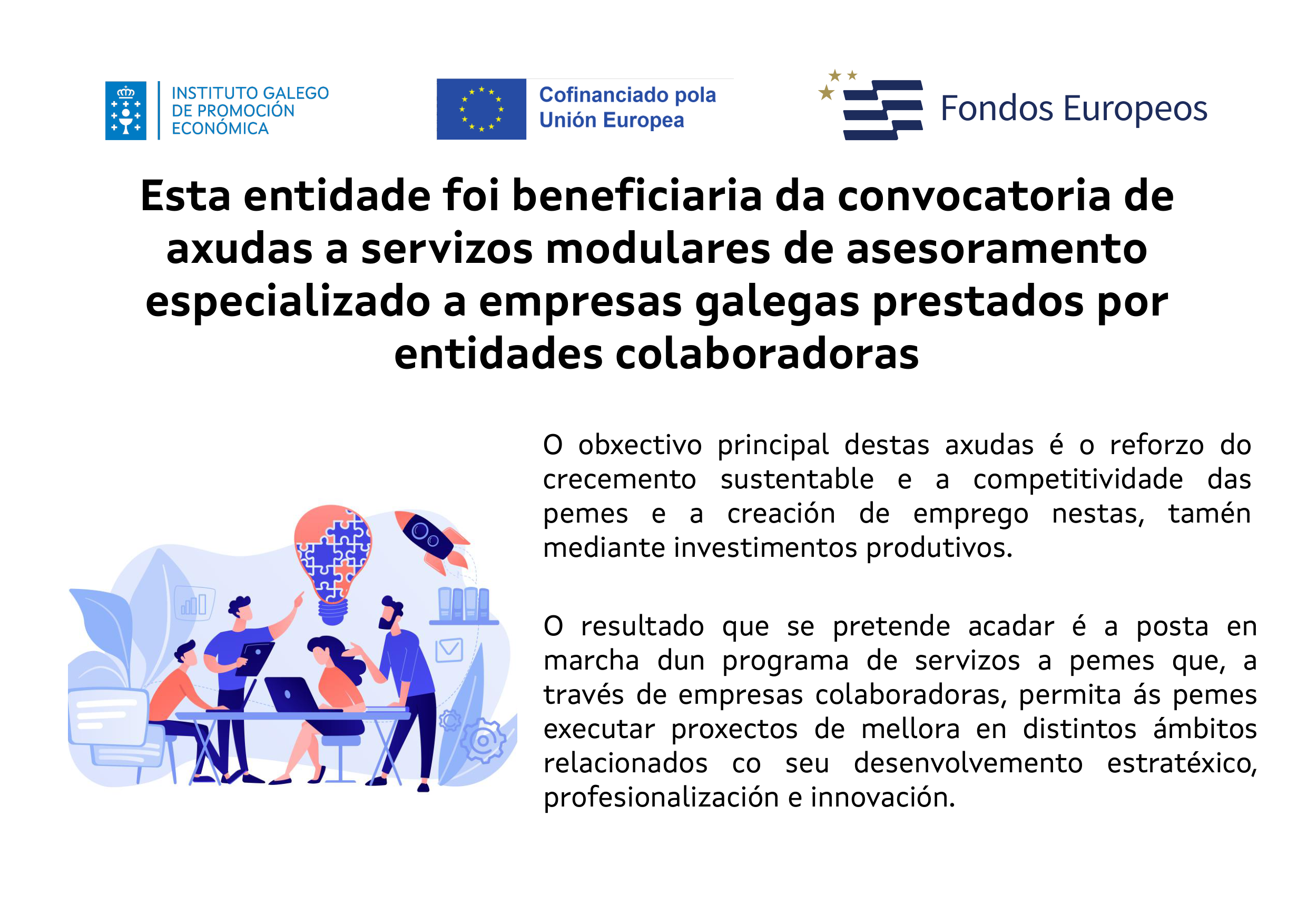 Cartel Oficial Publicidade Web Re-acciona - IGAPE e Fondo Europeo de Desenvolvemento Rexional (FEDER)