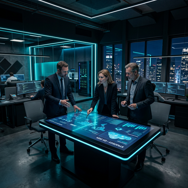 Equipo de SRG Informática en oficina